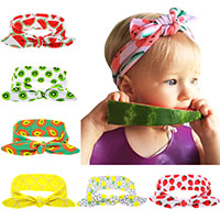 Cotton Headband Bowknot elastic & fruit design & for children Sold Per Approx 15 Inch Strand