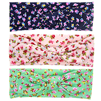 Cotton Headband, Bowknot, elastic & for children & with flower pattern, more colors for choice, 190x70mm, Sold Per Approx 15 Inch Strand