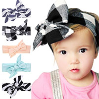 Cotton Headband, Bowknot, elastic & for children & different designs for choice, 1100x55mm, Sold Per Approx 15 Inch Strand