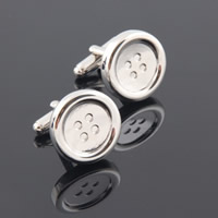Cufflinks Brass Buckle platinum color plated nickel lead & cadmium free 10-20mm Sold By Pair