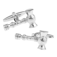 Cufflinks, Brass, hammer, platinum color plated, nickel, lead & cadmium free, 10-20mm, Sold By Pair