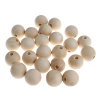 Wood Large Hole Bead, Round, original color, 30mm, Hole:Approx 7mm, Sold By PC