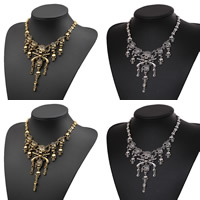 Tibetan Style Jewelry Necklace, with 2lnch extender chain, Skull, plated, bar chain & for woman, more colors for choice, nickel, lead & cadmium free, Sold Per Approx 17.7 Inch Strand
