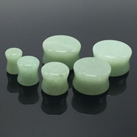 Fashion Piercing Tunnel, Green Aventurine, Rondelle, different size for choice, 2PCs/Bag, Sold By Bag