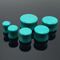 Fashion Piercing Tunnel, Turquoise, Rondelle, different size for choice, blue, 2PCs/Bag, Sold By Bag