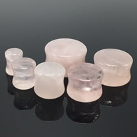 Fashion Piercing Tunnel, Rose Quartz, Rondelle, natural, different size for choice, 2PCs/Bag, Sold By Bag