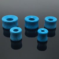 Moda Tunnel Piercing, Turquesa sintética, Rondelle, tamanho diferente para a escolha, azul, 2PCs/Bag, vendido por Bag