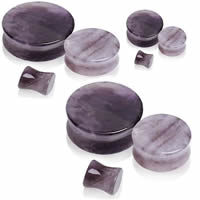 Fashion Piercing Tunnel, Amethyst, Drum, February Birthstone & natural & different size for choice, 2PCs/Bag, Sold By Bag