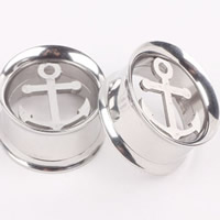 Fashion Piercing Tunnel, Stainless Steel, Rondelle, different size for choice, original color, 10PCs/Bag, Sold By Bag