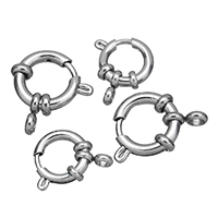 Stainless Steel Spring Ring Lukko, Ruostumaton teräs, erikokoisia valinnalle, alkuperäinen väri, 100PC/erä, Myymät erä