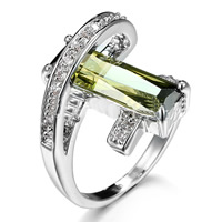 Cubic Zirconia Micro Pave Brass Ring platinum plated & micro pave cubic zirconia & faceted lead & cadmium free 16-20mm Sold By PC