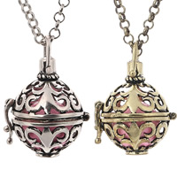 Brass Pregnant Ball Locket Sweater Necklace, plated, with painted & rolo chain & hollow, more colors for choice, nickel, lead & cadmium free, 30x35mm, Sold Per Approx 31 Inch Strand