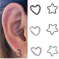 Stainless Steel Ear Piercing Jewelry, plated, mixed, 7mm, Sold By PC