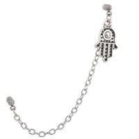 Stainless Steel Straight Barbell, Hamsa, original color, 1.20x6x3mm, Sold By PC