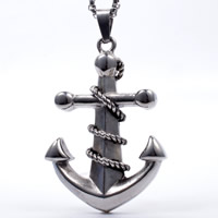 Titanium Steel Pendants Anchor nautical pattern & blacken Approx 3-5mm Sold By Bag