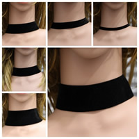 Fashion Choker Necklace Velveteen zinc alloy lobster clasp with 1.9 lnch extender chain plated Sold Per Approx 11.8 Inch Strand