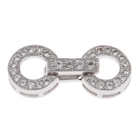 Brass Fold Over Clasp platinum color plated micro pave cubic zirconia nickel lead & cadmium free Approx Sold By PC