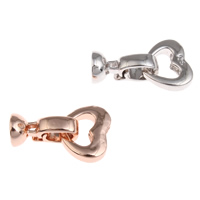 Brass Fold Over Clasp Heart plated nickel lead & cadmium free Approx 6mm Sold By PC