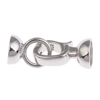Brass Snap Clasp platinum color plated nickel lead & cadmium free Approx 6mm Sold By PC