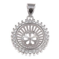 Brass Pendant Findings Flat Round platinum color plated micro pave cubic zirconia nickel lead & cadmium free Approx Inner Approx Sold By PC