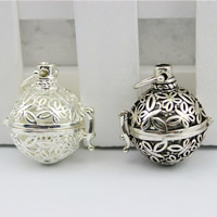 Brass Pregnant Ball Locket Pendant Butterfly plated hollow nickel lead & cadmium free Approx 3-5mm Sold By Bag
