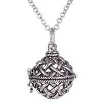Pregnant Ball Locket Pendant, Brass, antique silver color plated, hollow, nickel, lead & cadmium free, 22x29mm, Hole:Approx 3-5mm, 2PCs/Bag, Sold By Bag