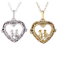 Pregnant Ball Locket Pendant, Brass, Heart, word love, plated, with letter pattern, more colors for choice, nickel, lead & cadmium free, 32x31mm, Hole:Approx 3-5mm, 2PCs/Bag, Sold By Bag