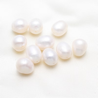 Naturel d'eau douce perles, perle d'eau douce cultivée, baroque, blanc, 10-11mm, Trou:Environ 0.8mm, 10PC/sac, Vendu par sac