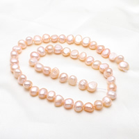 Barokní kultivované sladkovodní perle, Sladkovodní Pearl, Baroko, přírodní, růžový, Grade AA, 7-8mm, Otvor:Cca 0.8mm, Prodáno za Cca 15 inch Strand