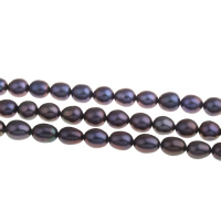Cultured Rice Freshwater Pearl Beads, green, Grade A, 7-8mm, Hole:Approx 0.8mm, Sold Per 15 Inch Strand
