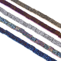 Ikke-magnetiske Hæmatit perler, Ikke-magnetisk hæmatit, Square, malede, flere farver til valg, 9x4.5mm, Hole:Ca. 1mm, Ca. 48pc'er/Strand, Solgt Per Ca. 16.1 inch Strand