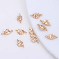 Brass Jewelry Connector Snail 24K gold plated with rhinestone & 1/1 loop lead & cadmium free Approx 1-2mm Sold By Bag