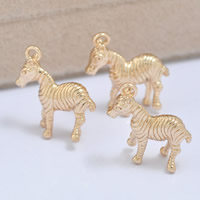 24K Gold Anhänger, Messing, Pferd, 24 K vergoldet, frei von Blei & Kadmium, 16x18mm, Bohrung:ca. 1-2mm, 20PCs/Tasche, verkauft von Tasche