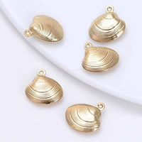 Brass Extender Chain Drop, Shell, 24K gold plated, lead & cadmium free, 14x13mm, Hole:Approx 1-2mm, 20PCs/Bag, Sold By Bag