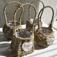 Rattan Craft Decoration, Basket, mixed pattern, 18-20cm, 10PCs/Bag, Sold By Bag