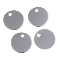 Stainless Steel Pendants, Flat Round, original color, 12x0.8mm, Hole:Approx 1.5mm, 100PCs/Bag, Sold By Bag