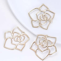 Brass, Flower, 24K gold plated, lead & cadmium free, 35x35mm, Hole:Approx 1-2mm, 20PCs/Bag, Sold By Bag