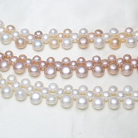 Perlas Botón Freshwater , Perlas cultivadas de agua dulce, natural, más colores para la opción, 6-7mm, 9-10mm, Vendido para aproximado 15.5 Inch Sarta