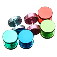 Stainless Steel Ear Piercing Jewelry, electrophoresis, mixed colors, 10x10x9.50mm, 10PCs/Lot, Sold By Lot