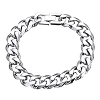 Men Bracelet Stainless Steel curb chain & for man original color Sold Per Approx 8.5 Inch Strand