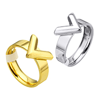 Stainless Steel Finger Ring Letter V plated & for woman 10mm Sold By PC