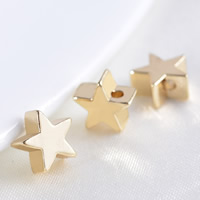 Brass Jewelry Beads, Star, 24K gold plated, different size for choice, lead & cadmium free, Hole:Approx 1.2mm, 100PCs/Bag, Sold By Bag