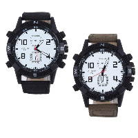 Men Wrist Watch Canvas with zinc alloy dial & Glass plated for man 45mm Length Approx 9.4 Inch Sold By PC