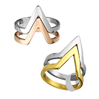 Vinger Ring in edelstaal, Roestvrij staal, plated, verschillende grootte voor keus & voor vrouw, meer kleuren voor de keuze, 18.50mm, Verkocht door PC
