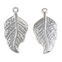 Stainless Steel Pendants, Leaf, original color, 19x39x4mm, Hole:Approx 2mm, Sold By PC