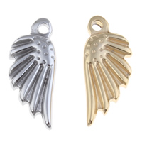 Stainless Steel Pendants, Wing Shape, plated, more colors for choice, 7.50x18x2mm, Hole:Approx 1mm, Sold By PC