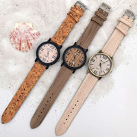 Unisex Wrist Watch PU Leather with Glass & Zinc Alloy plated imitation wood & adjustable nickel lead & cadmium free Length Approx 9 Inch Sold By Lot