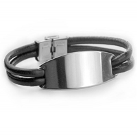 Men Bracelet Cowhide with Zinc Alloy for man &  black Sold Per Approx 6.7 Inch Strand