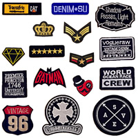 Sewing on Patch, Cloth, Embroidery, different styles for choice & with letter pattern, 30Sets/Lot, 10PCs/Set, Sold By Lot