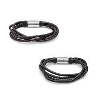 Men Bracelet Cowhide with PU Leather zinc alloy magnetic clasp for man Length Approx 6.7 Inch Sold By Lot